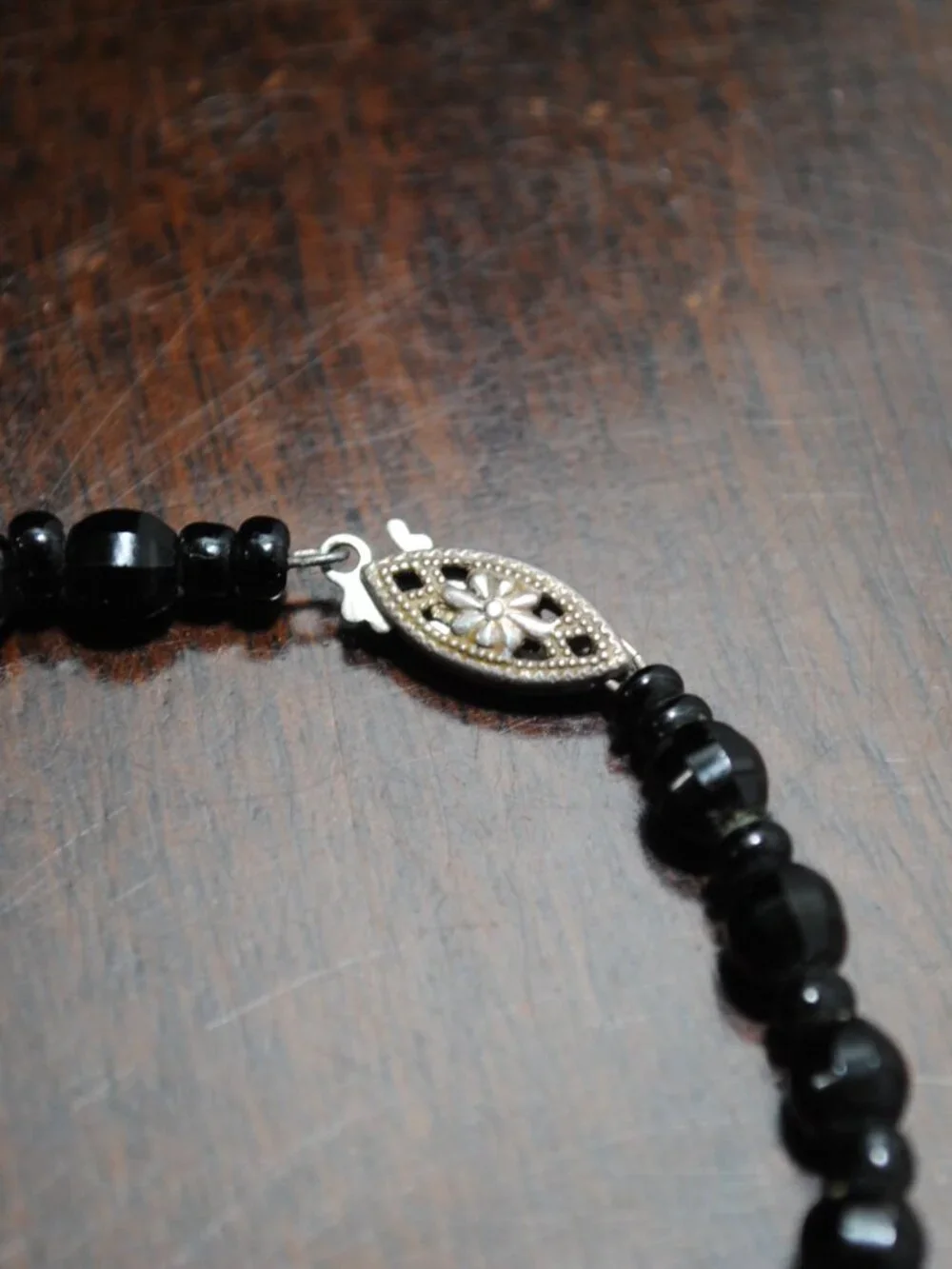 Vintage Graduated French Jet / Black Glass Necklace 1930s-50s